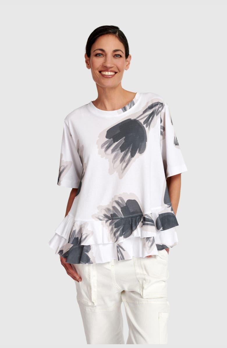 Alembika Fleeting Ruffle Tee, Main, color, Cloud