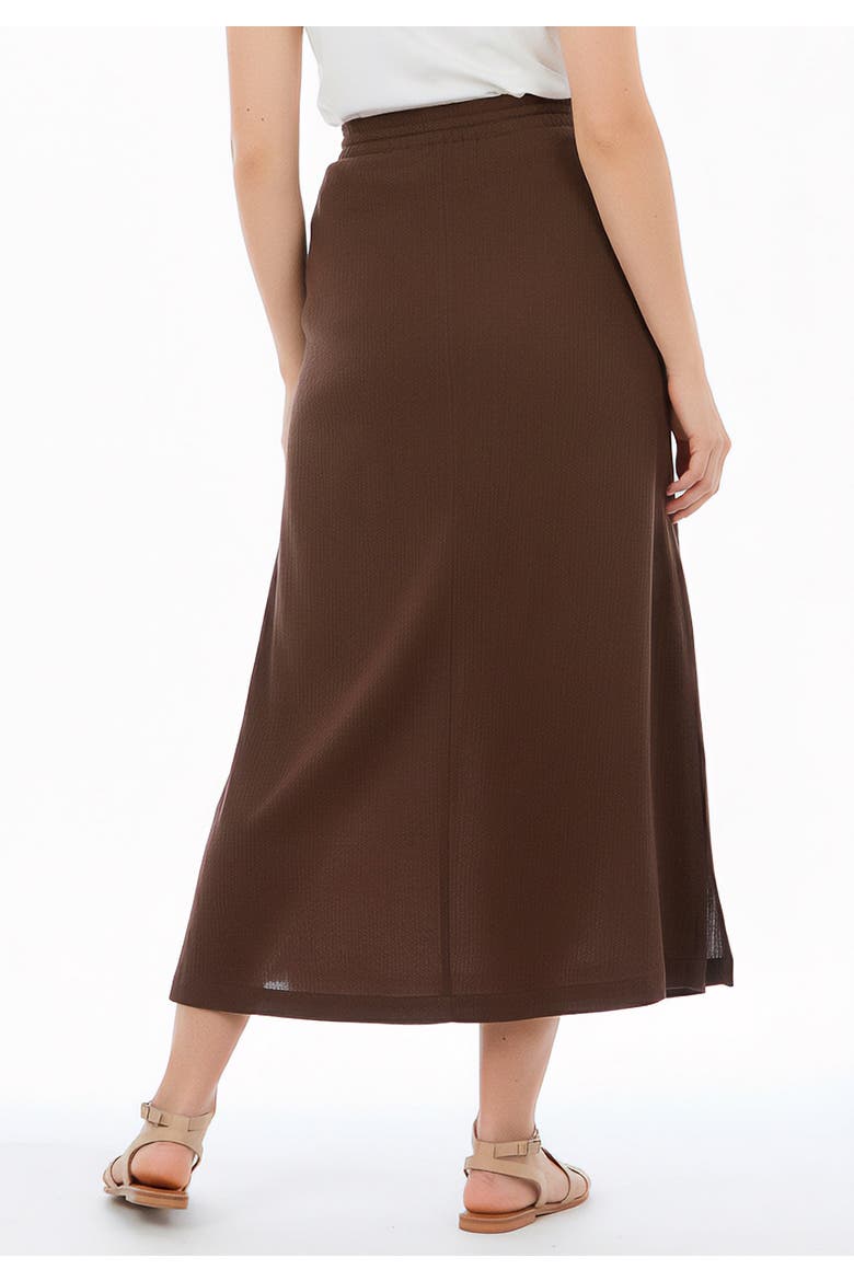 Cotton Gauze A Line Midi Skirt, Alternate, color, RICH BROWN