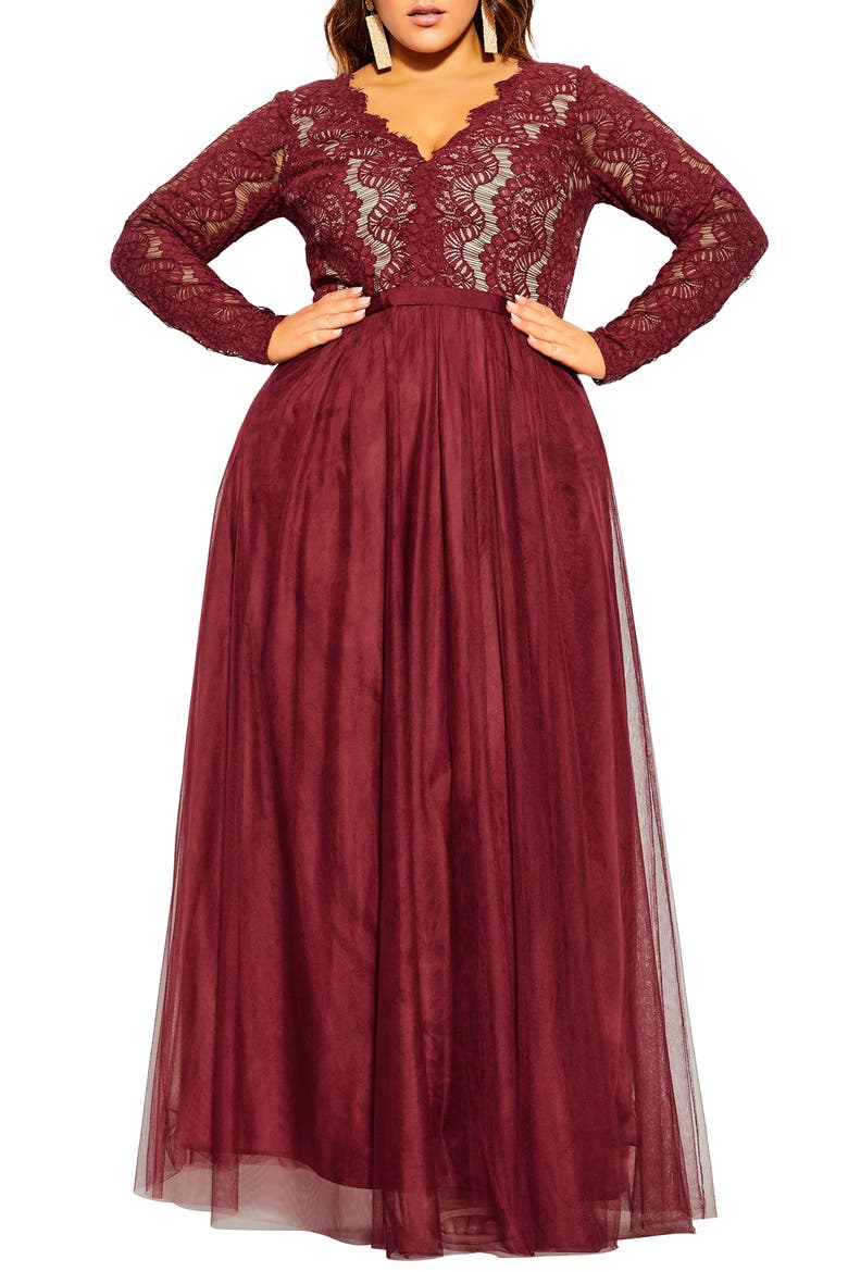 Rare Beauty Maxi Dress, Main, color, MERLOT