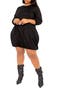 Bubble Hem Cotton Blend Poplin Dress