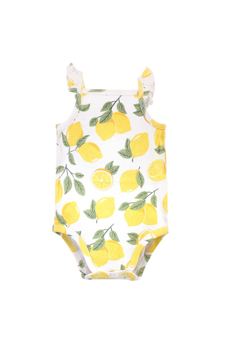 5Pk Organic Sleeveless Bodysuits, Alternate, color, Lemon Tree