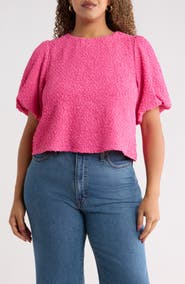 SUGARLIPS Bubble Sleeve Crop Top