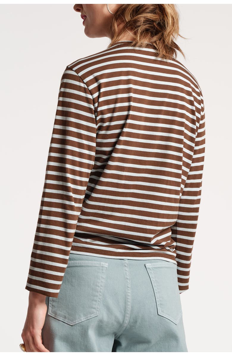 Frances Valentine Long Sleeve Striped Tee Shirt Stripe 100% Pima Cotton, Alternate, color, 