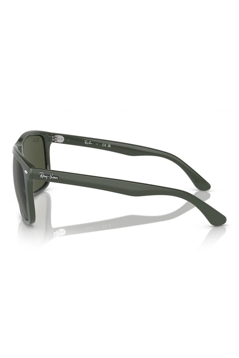 60mm Boyfriend Two Square Sunglasses, Alternate, color, GREEN