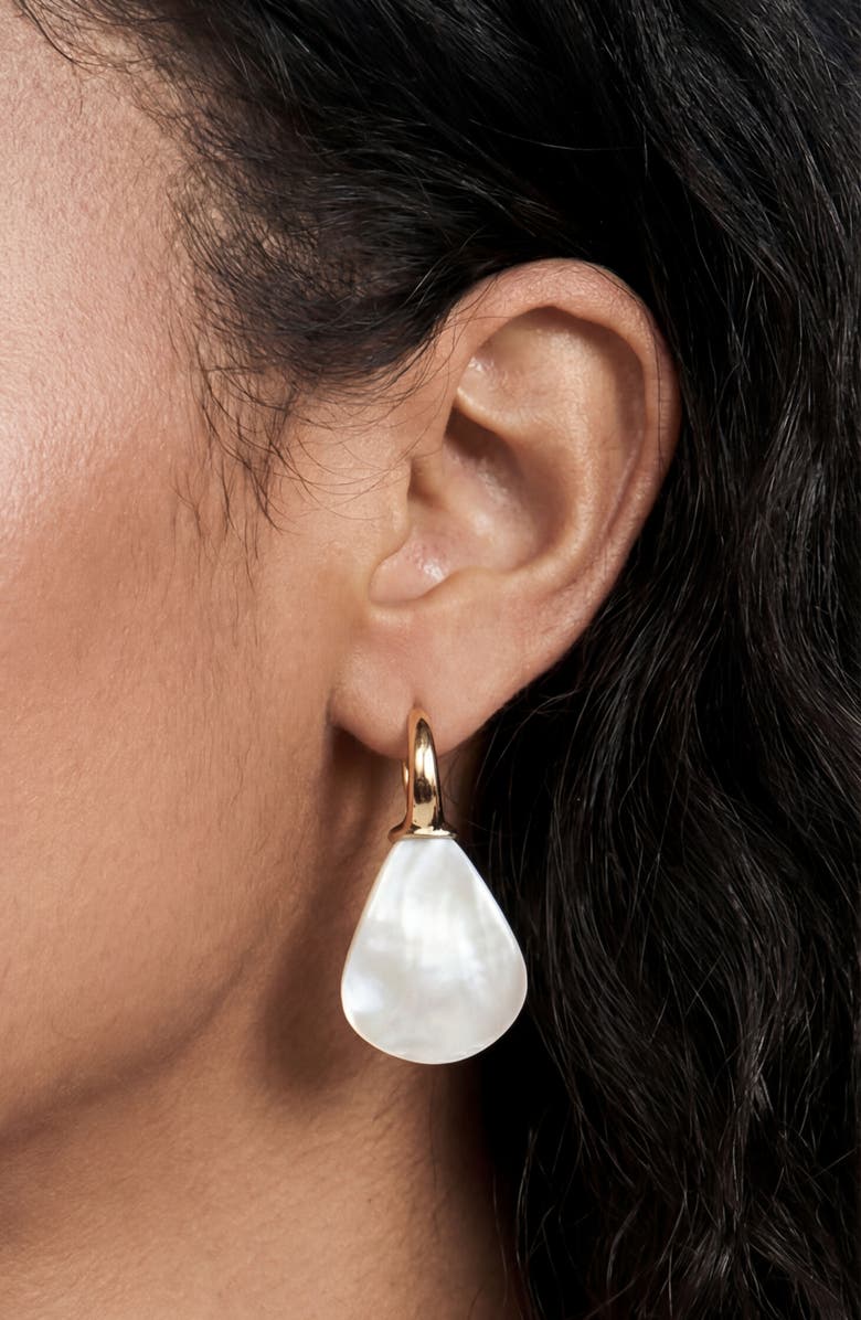 Ettika Sun Kissed Mother-of-Pearl Earrings, Alternate, color, Gold