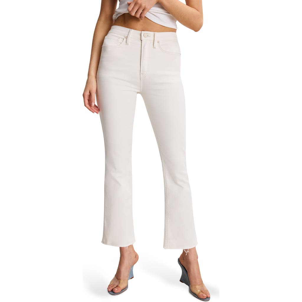 Good American Good Standard Kick Flare Jeans In White Wash In White