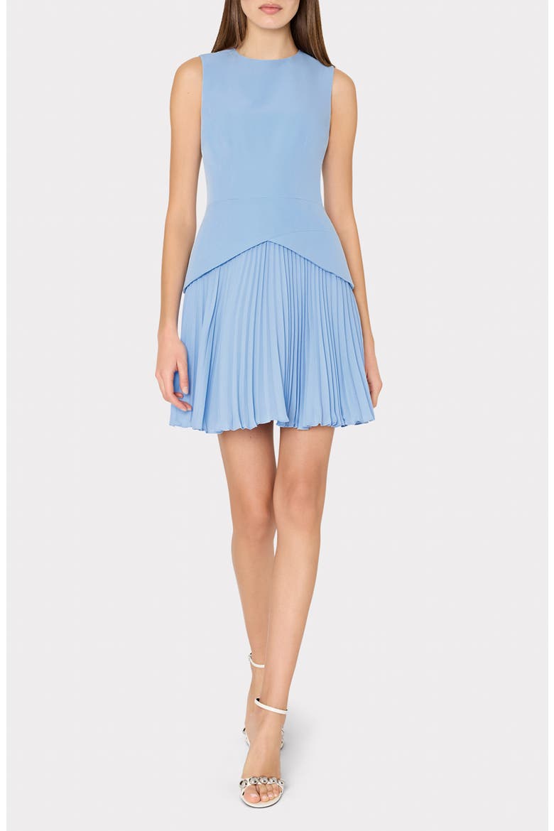 Haddy Pleated Sleeveless Minidress, Main, color, BLUE