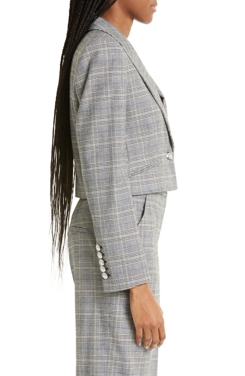Veronica Beard Fabiola Plaid Crop Blazer, Alternate, color,