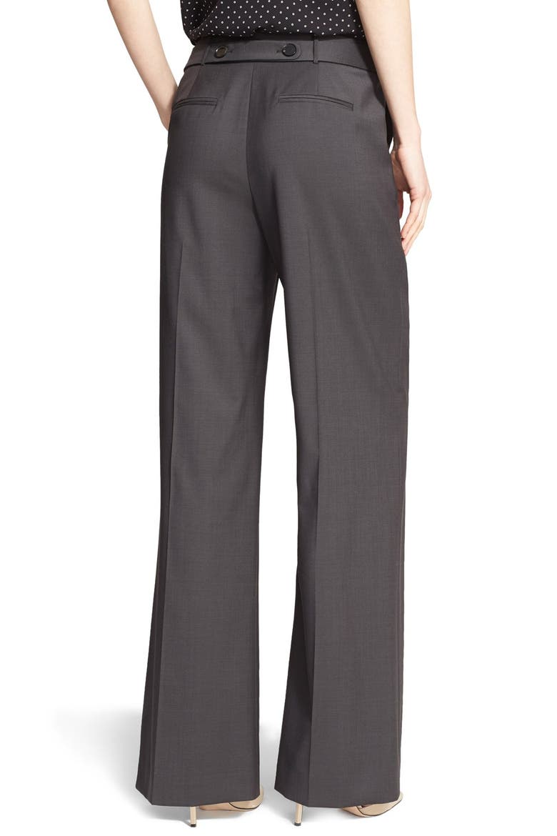 Wide Leg Wool Suiting Trousers, Alternate, color, GREY PHANTOM