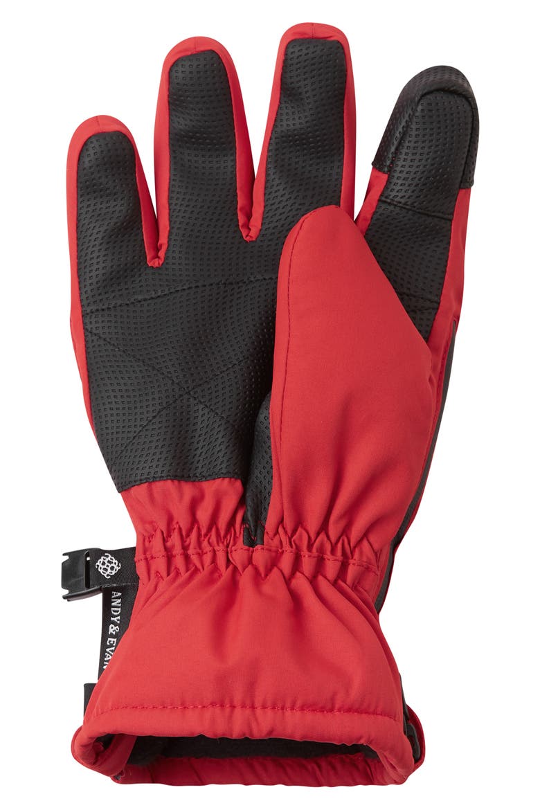 Kids' Zip Gloves, Alternate, color, RED