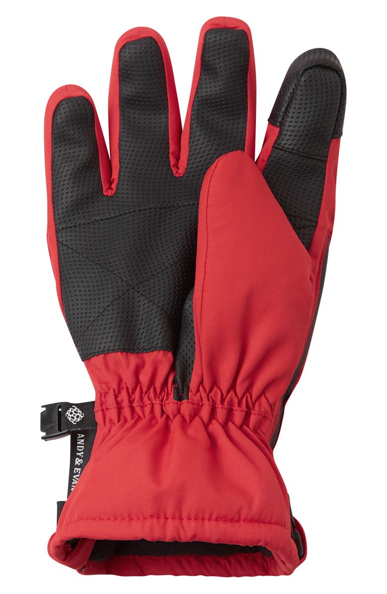 Andy & Evan Kids' Zip Gloves, Alternate, color, Red