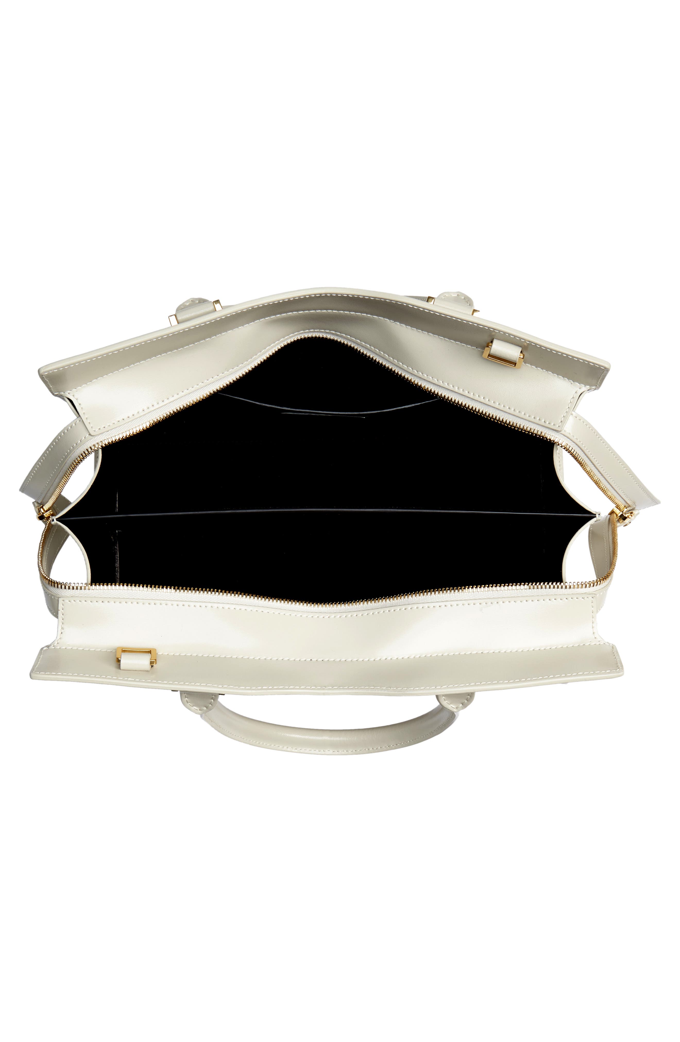 Saint Laurent Uptown Small Cabas Leather Satchel, Alternate, color, 