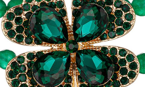 Eye Candy Los Angeles Clover Beaded Necklace In Green