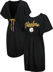 G-III 4HER BY CARL BANKS Women's G-III 4Her by Carl Banks Black Pittsburgh Steelers Versus Swim Cover-Up