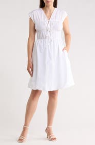 Ellen Tracy Poplin Cotton Bubble Dress