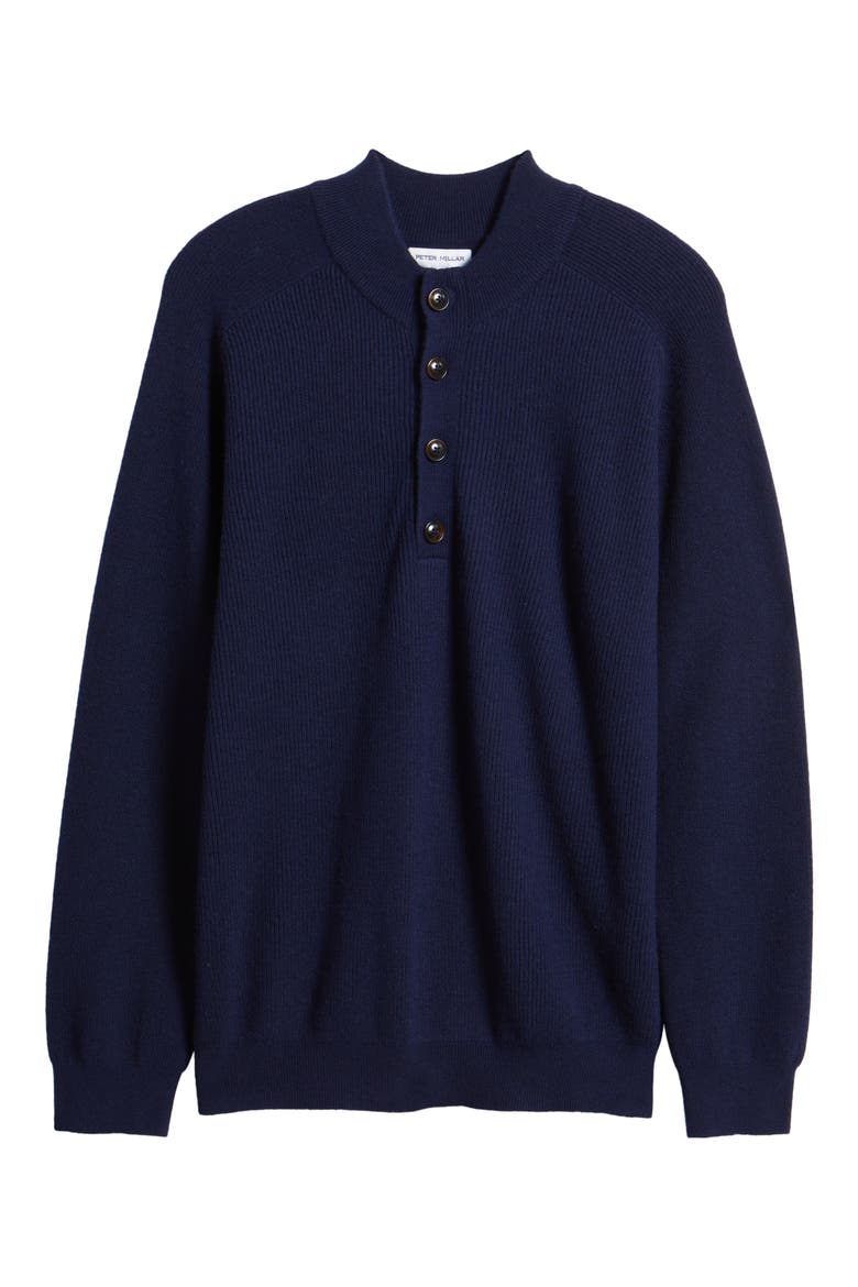 Ruxton Merino Wool & Cashmere Mock Neck Sweater, Alternate, color, NAVY