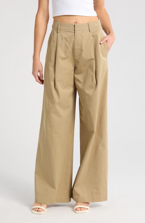Pleated Wide Leg Pants