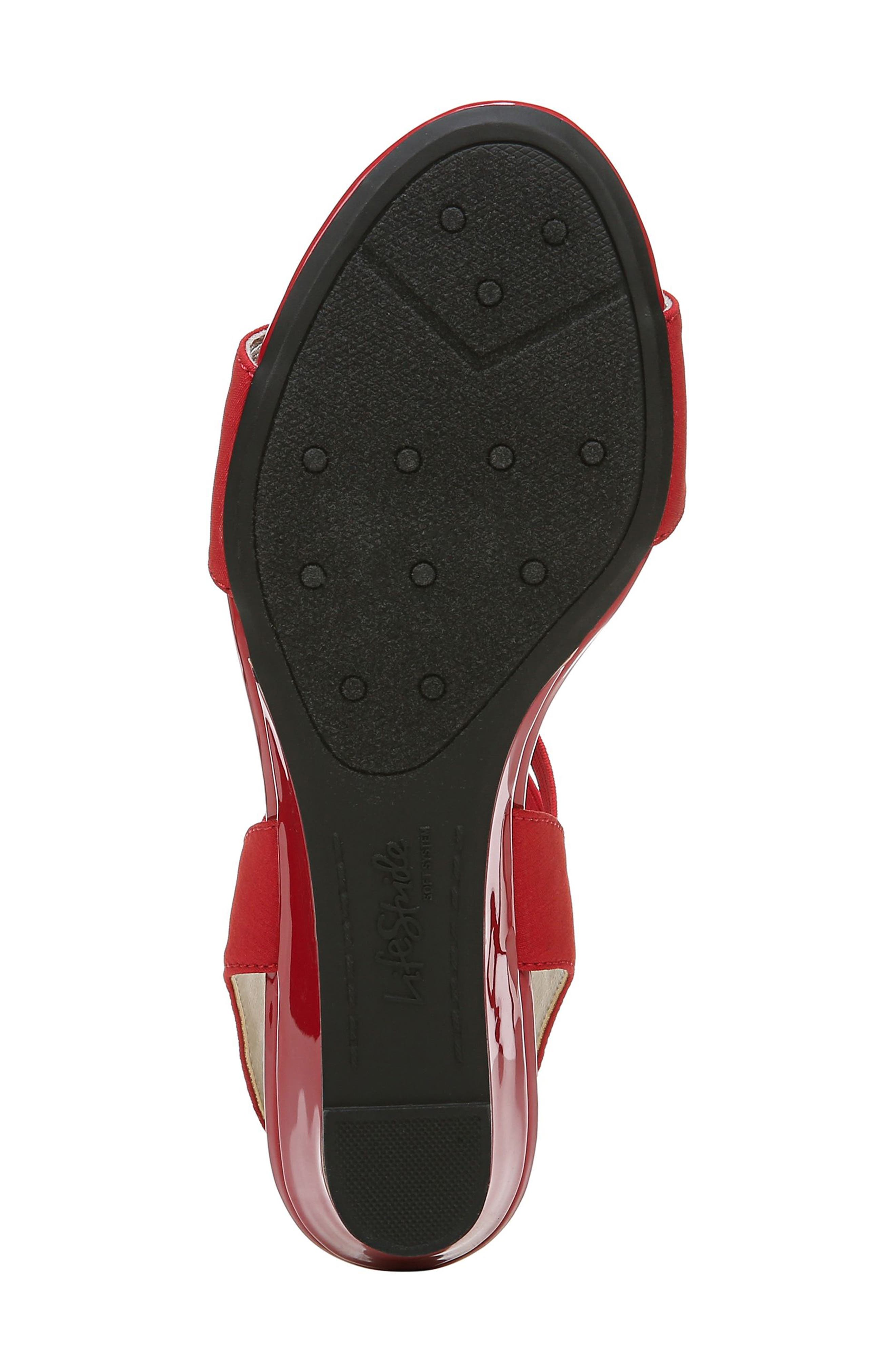 LifeStride SHOES Yolo Wedge Sandal, Alternate, color, Red