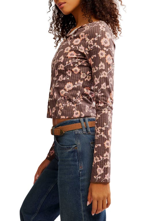 Free People Tilly Cotton Seersucker Cardigan In Brown