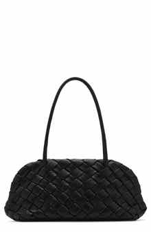 MANGO Braided Leather Shoulder Bag