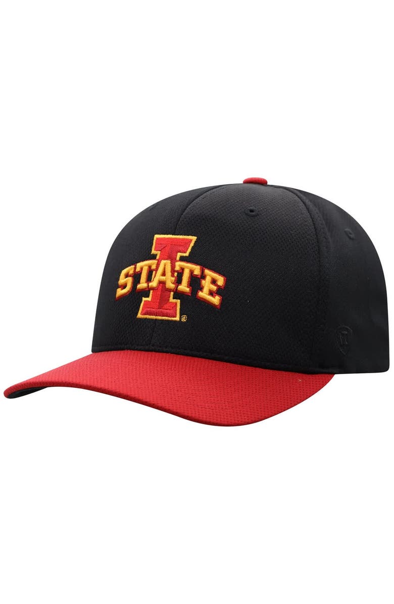 TOP OF THE WORLD Men's Top of the World Black Iowa State Cyclones Reflex Fitted Hat, Alternate, color, Black