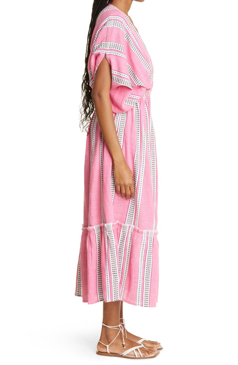 lemlem Amira Stripe Cotton Blend Cover-Up Dress, Alternate, color, 