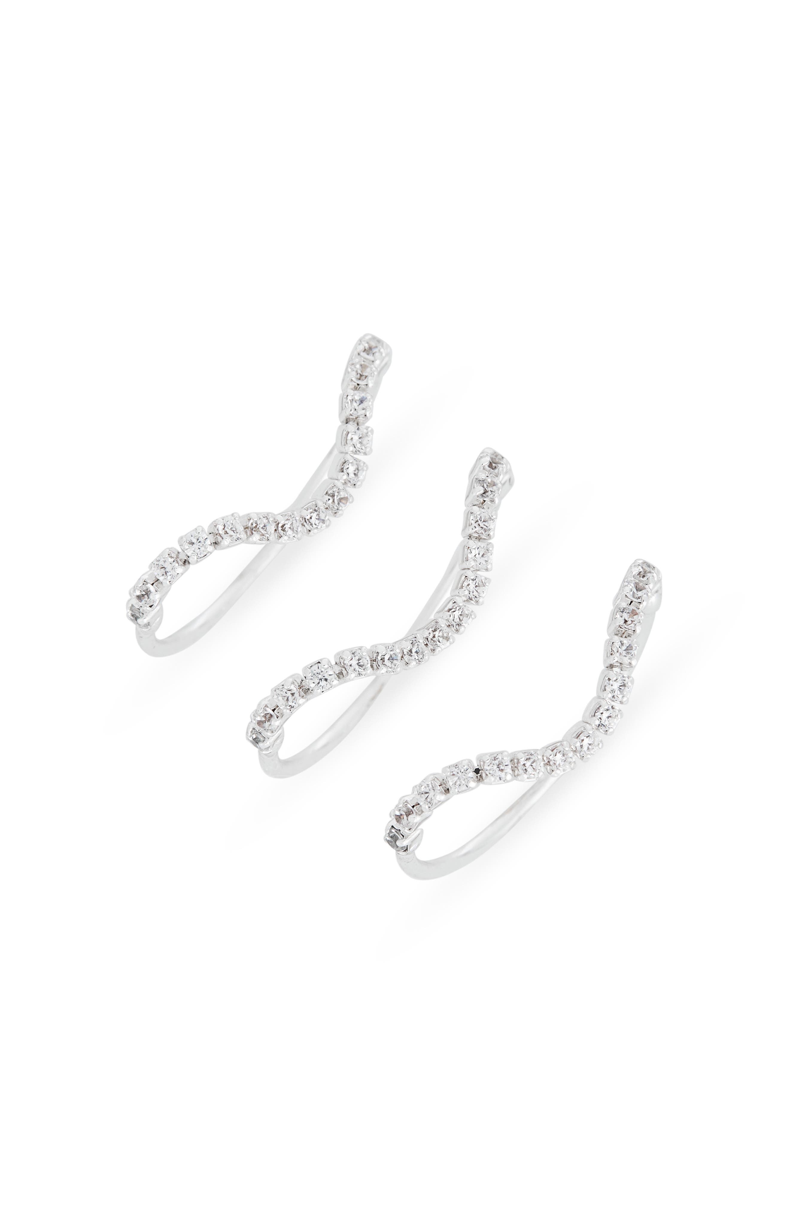NORDSTROM RACK Set of 3 Cubic Zirconia Tennis Rings