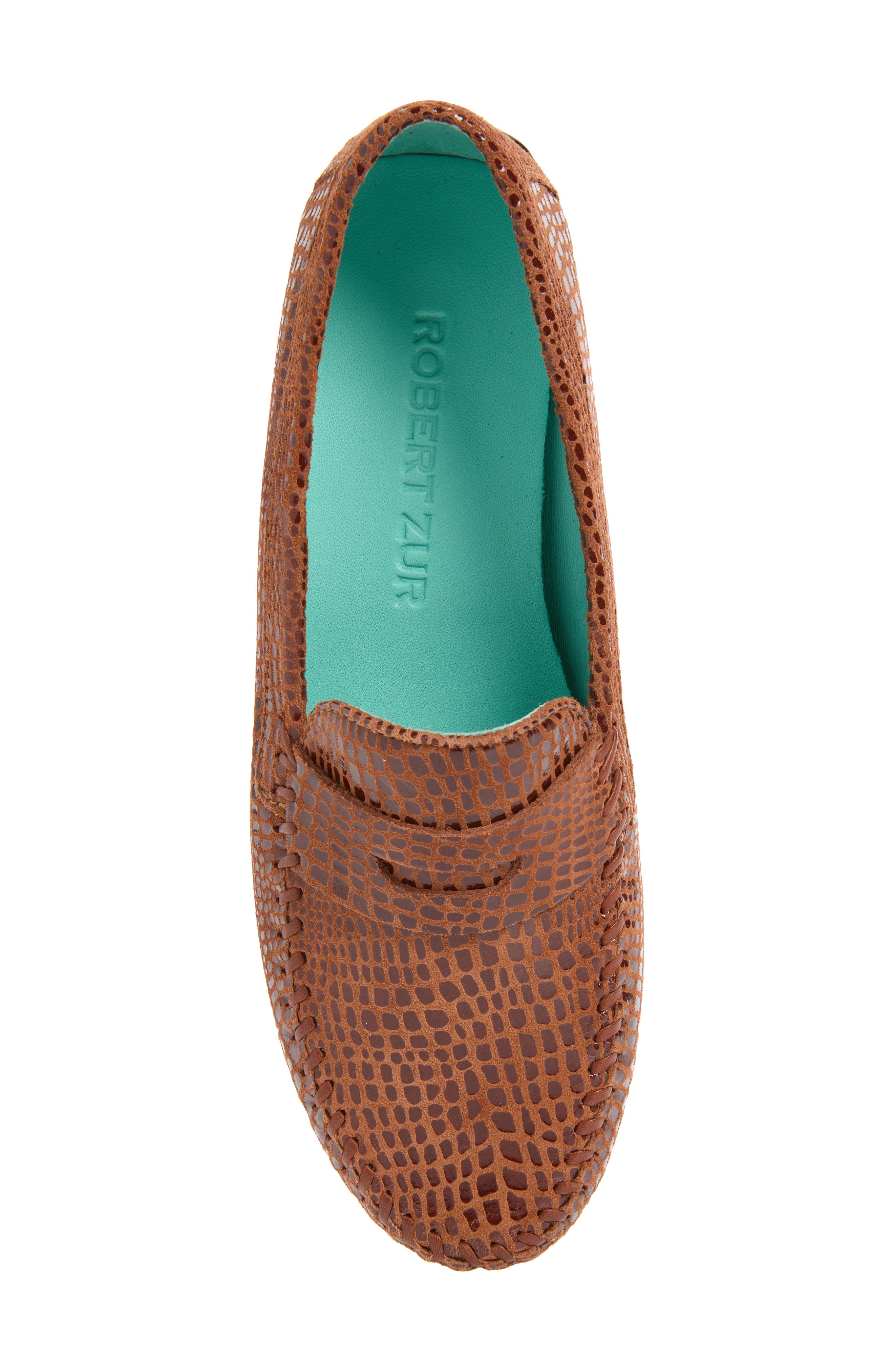 Anna Croc Embossed Loafer, Alternate, color, LUGGAGE
