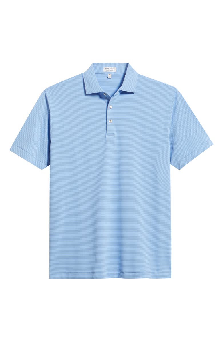 Peter Millar Candor Stripe Performance Piqué Polo, Main, color, Bluebird
