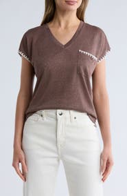 Bobeau Whipstitch Pocket T-Shirt