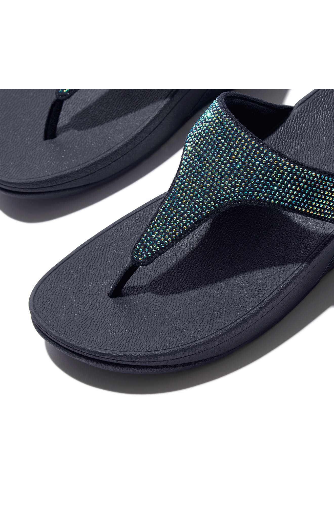 Lulu Embellished Flip Flop, Alternate, color, IRIDESCENT NAVY