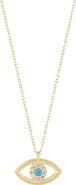 SPHERA MILANO CZ & Turquoise Evil Eye Pendant Necklace