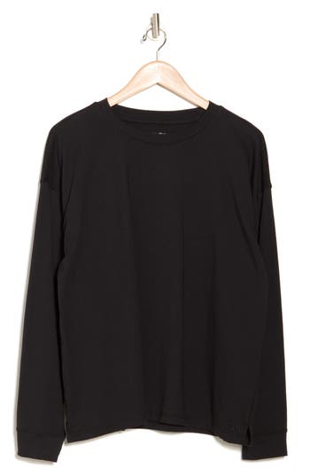 Calvin Klein Performance Embroidered Cotton Sweatshirt In Black