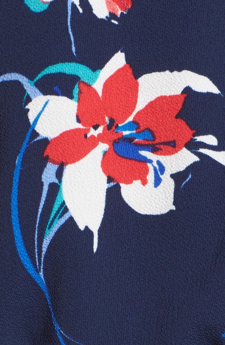 Halogen<sup>®</sup> Ruffled Tie Waist Top, Alternate, color, Navy Print