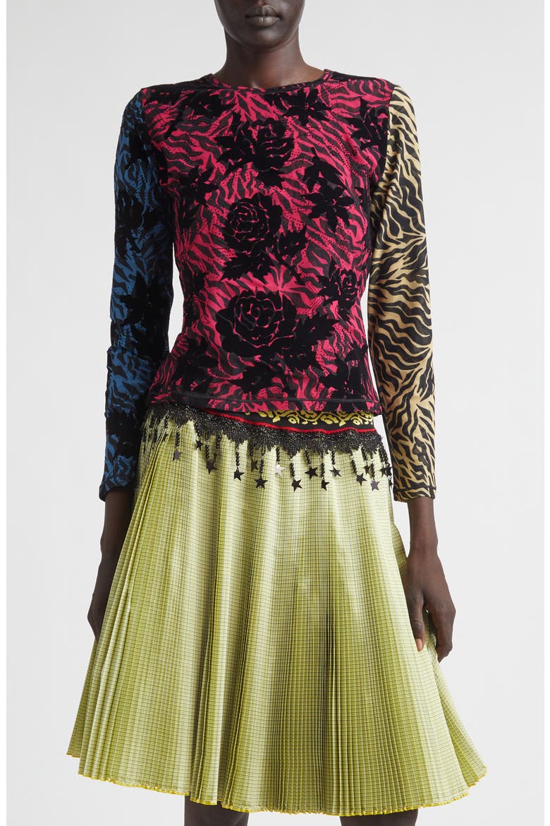 Totally Tiger Flocked Mesh T-Shirt, Main, color, BLACK MULTI