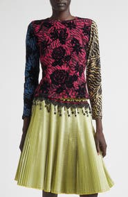 Chopova Lowena Totally Tiger Flocked Mesh T-Shirt