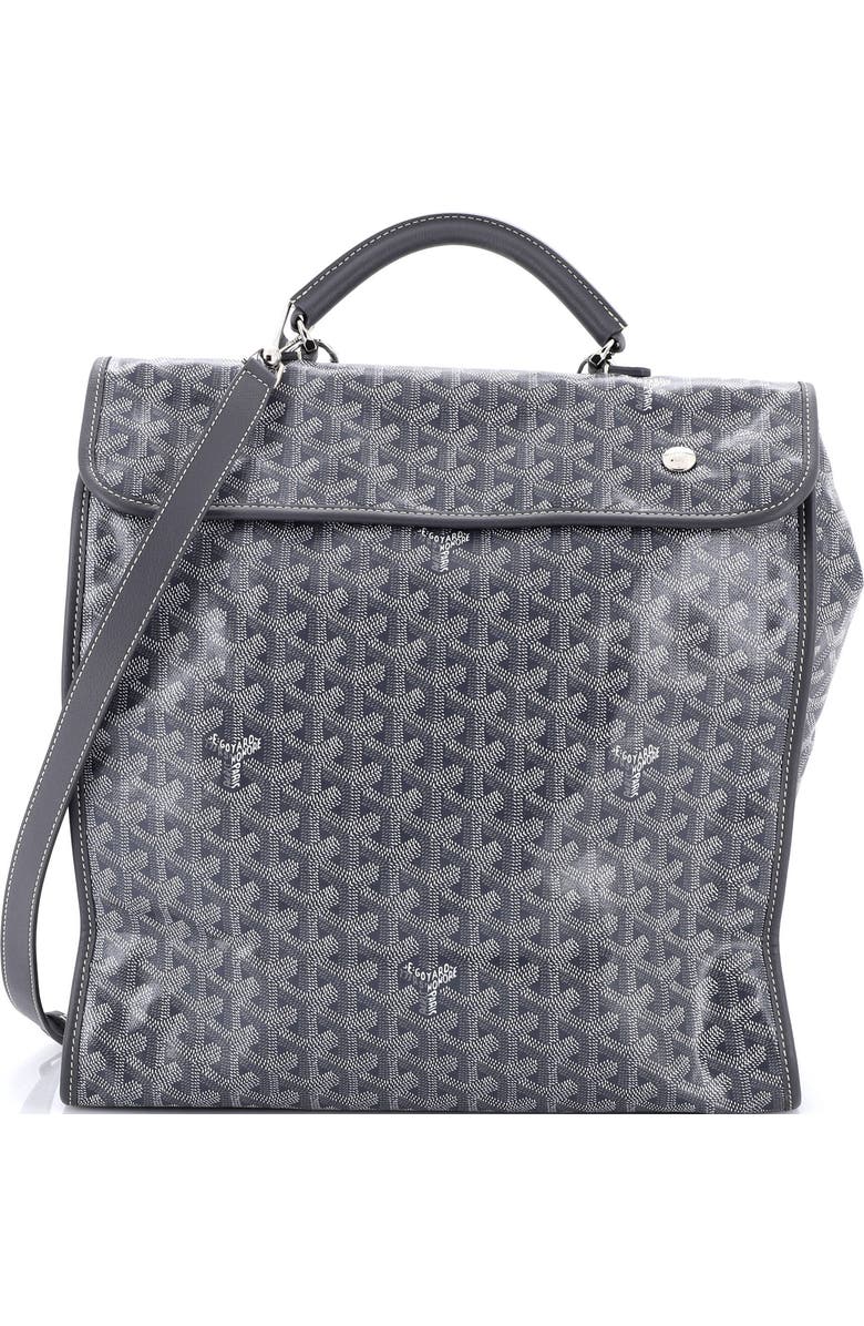 Pre-Owned Goyard Saint Leger Briefcase Backpack Coated Canvas, Main, color, Gray