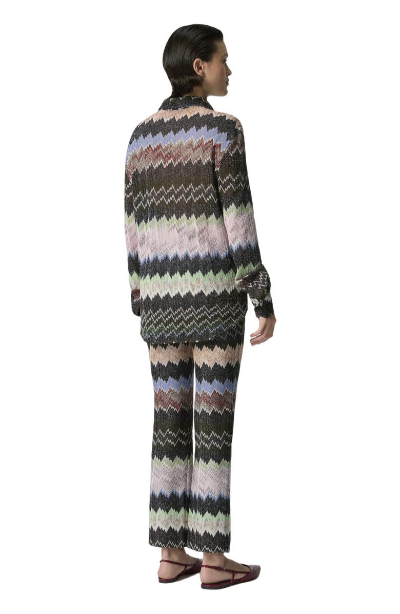 Missoni Snake-pattern Viscose Lamé Shirt, Alternate, color, Green& Brown