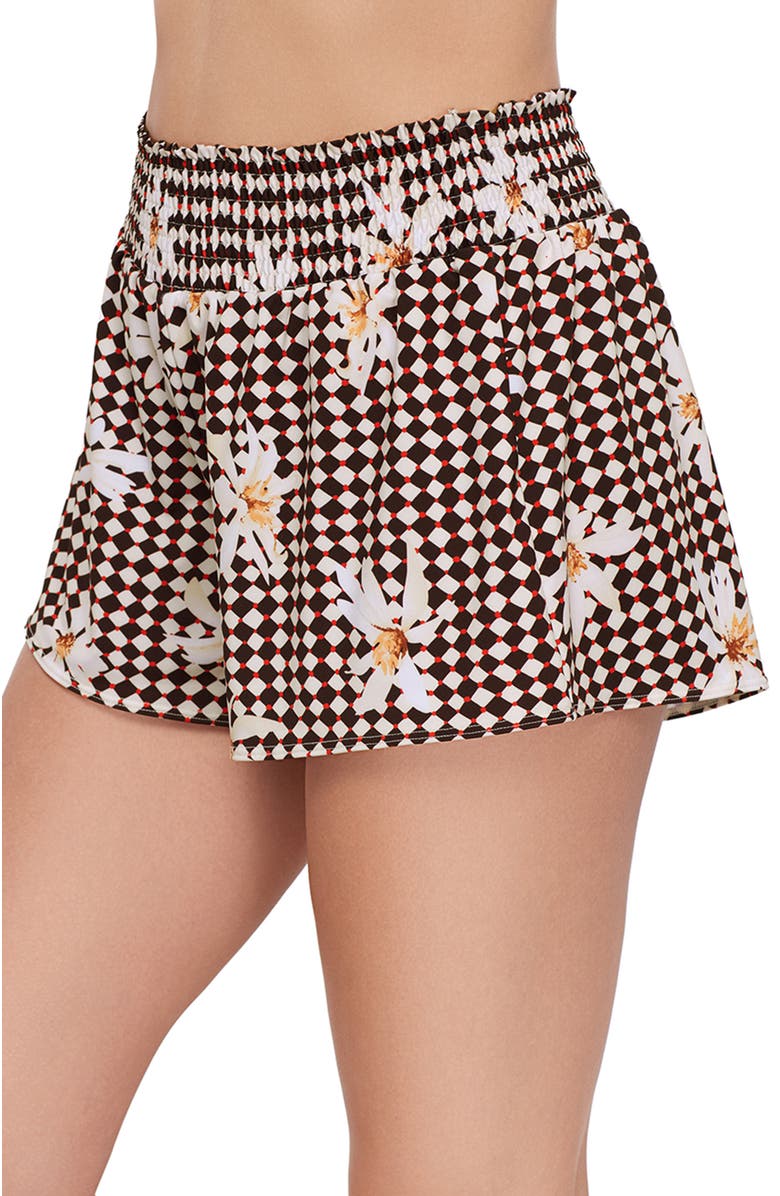 Stevie Coverup Smock Waist Mini Skirt, Alternate, color, Spring Bloom