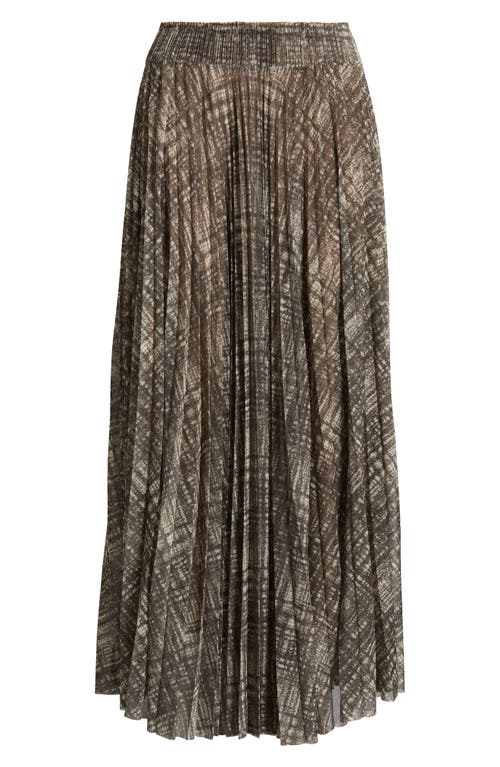 Hugo Boss Boss Edrisa Pleated Midi Skirt In Brown