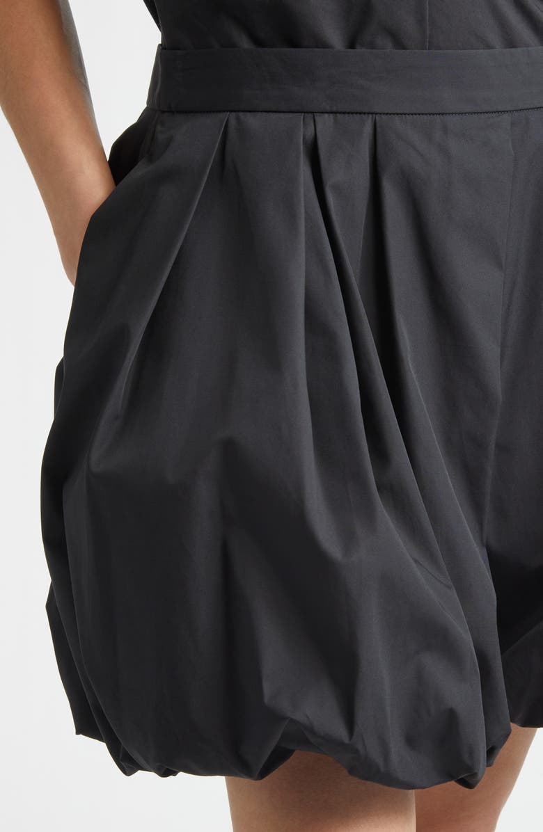 Jil Sander Organic Cotton Poplin Balloon Shorts, Alternate, color, Black