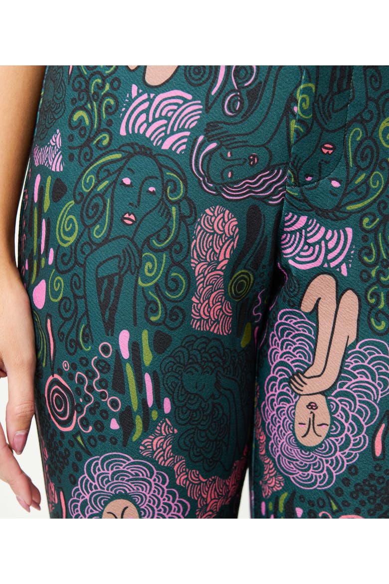 1970's Find Your Flare Pants, Alternate, color, Green Mannequin Print