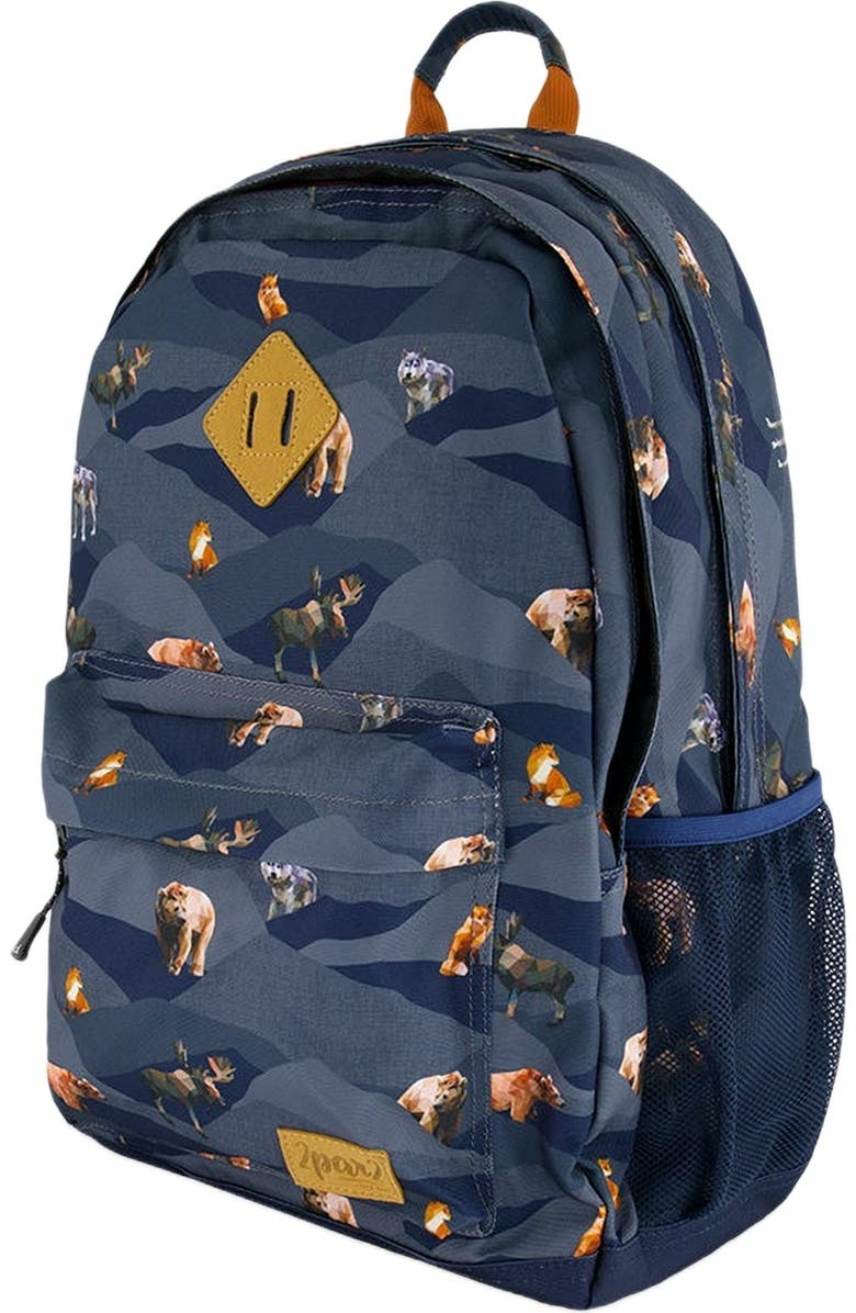 Deux par Deux Boy's Backpack Navy Printed Mountains Animals, Alternate, color,