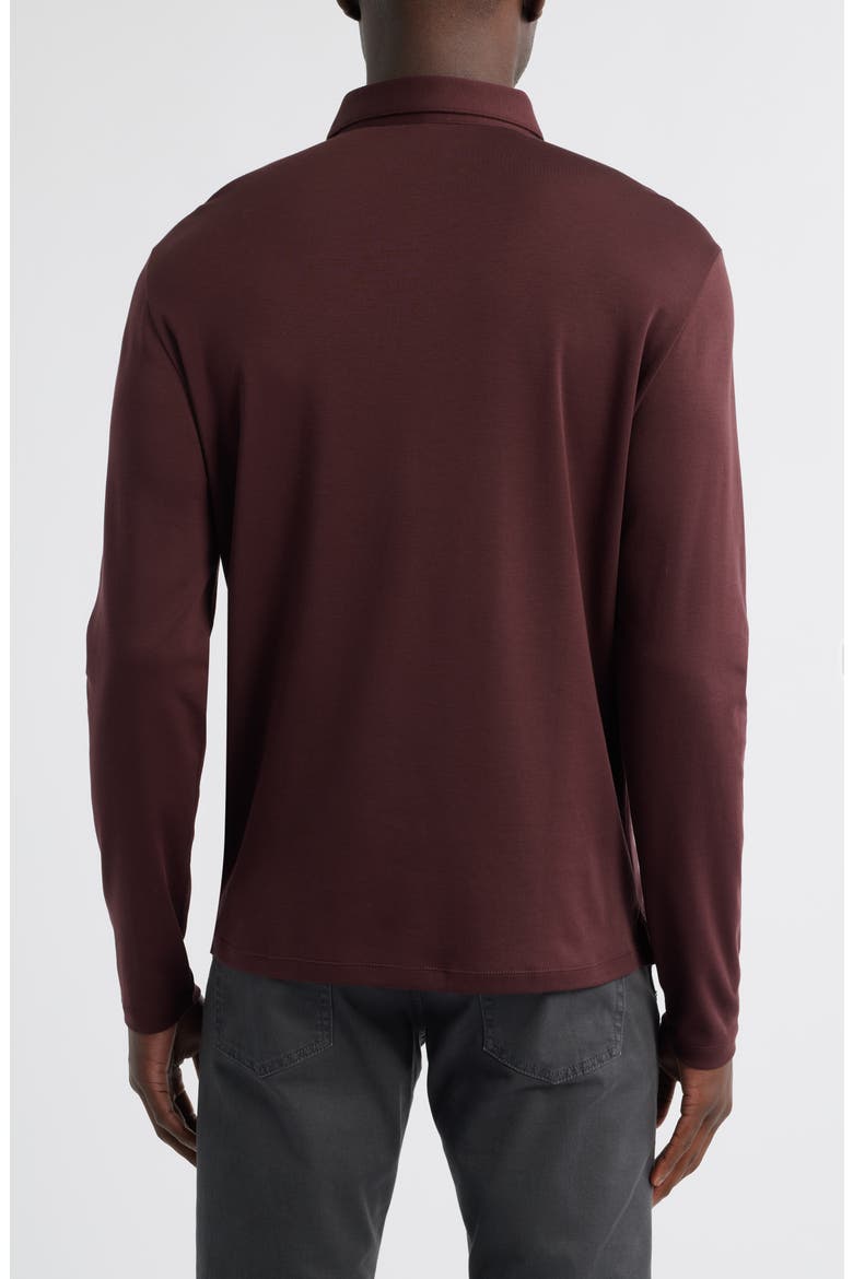 Georgia Long Sleeve Pima Cotton Polo, Alternate, color, DEEP BORDEAUX