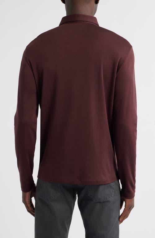 Robert Barakett Georgia Long Sleeve Pima Cotton Polo In Burgundy