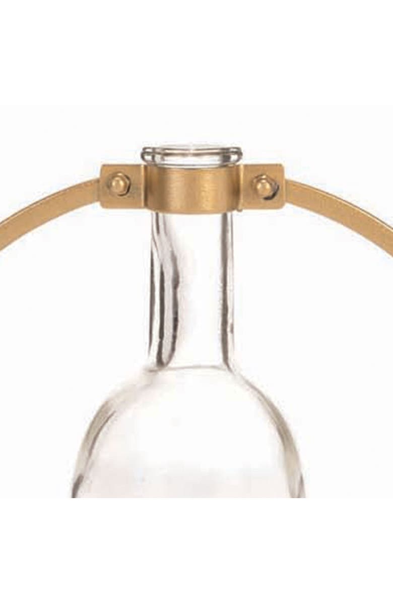 Foreside Home and Garden Glass Vase Metal Stand, Alternate, color, Gold
