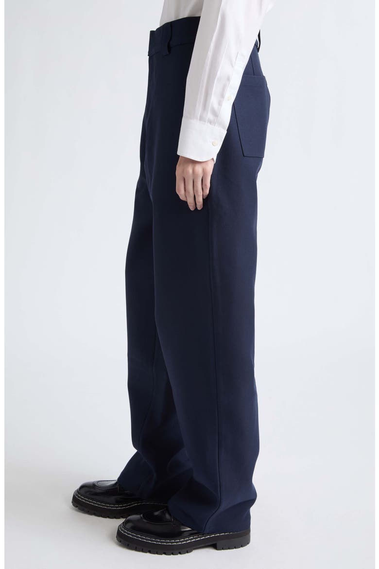 Double Faced Wide Leg Trousers, Alternate, color, NAVY