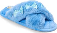 DEARFOAMS Jessica Bows Furry Crossband Slide Slipper