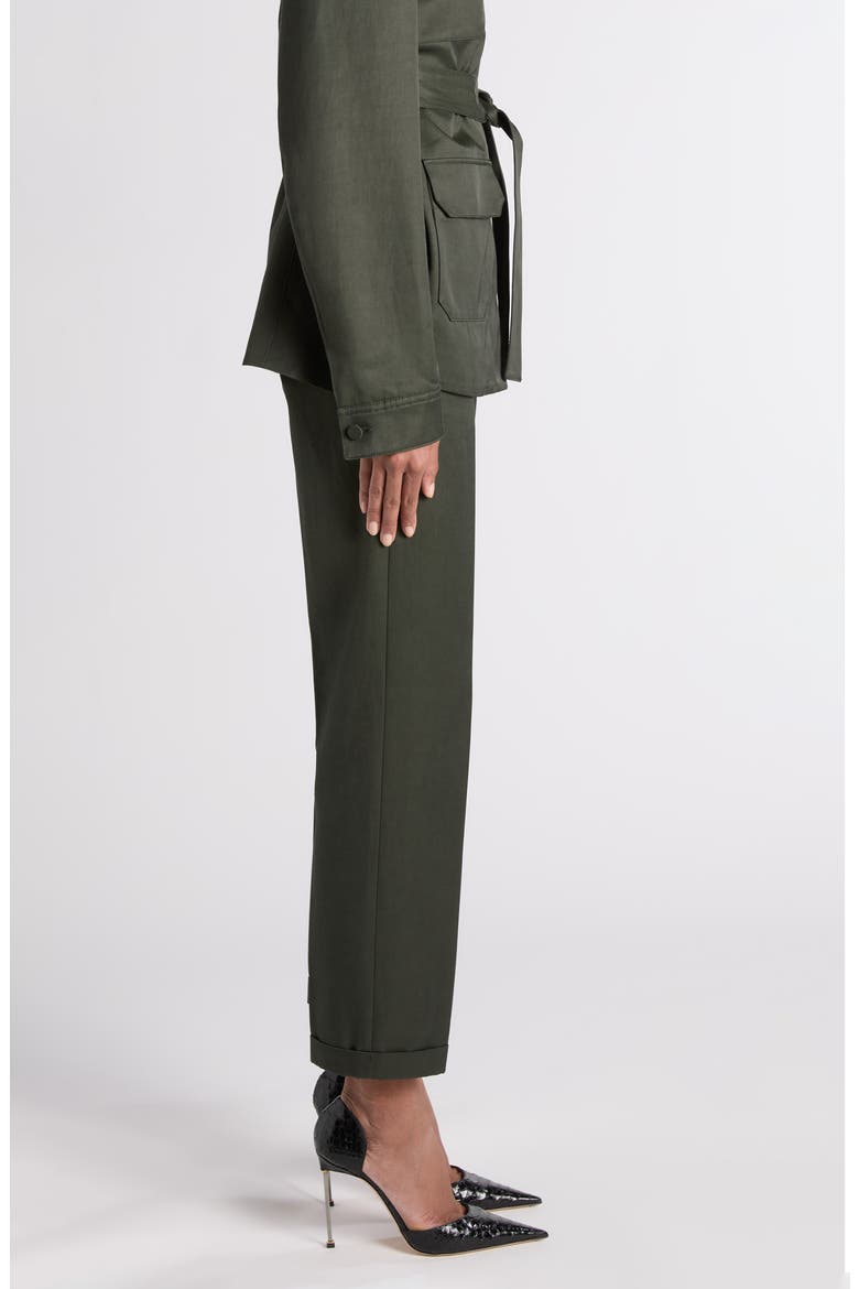 Twill Chino Ankle Pants, Alternate, color, DARK PINE