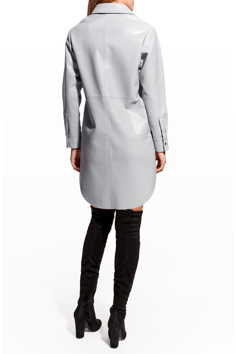 Bonsoir Long Sleeve Recycled Leather Shirtdress, Alternate, color, CASHMERE GREY